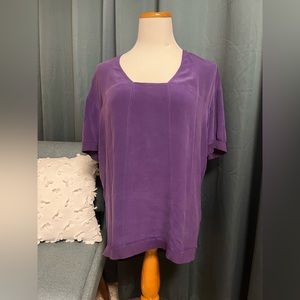 100% silk purple top